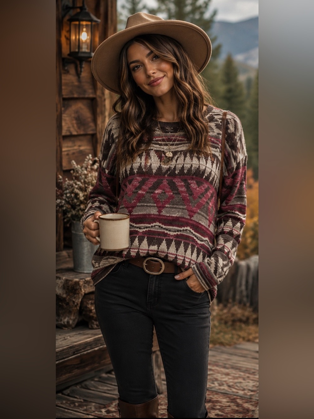 Denim & supply Ralph Lauren lightweight southwestern Aztec inspired pullover